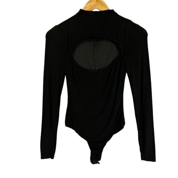 Lovers + Friends Black Electra Goth Bodysuit XS Quiet Luxury Balletcore - Picture 1 of 4